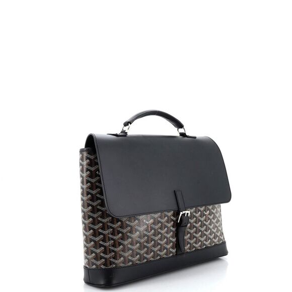 Goyard Citadin Messenger Briefcase Coated Canvas Black, Brown - Picture 2 of 8